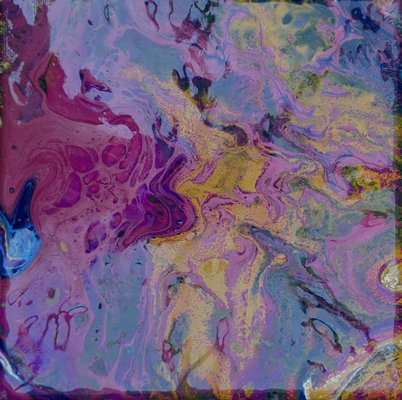 Acrylic Pour Purple Gold